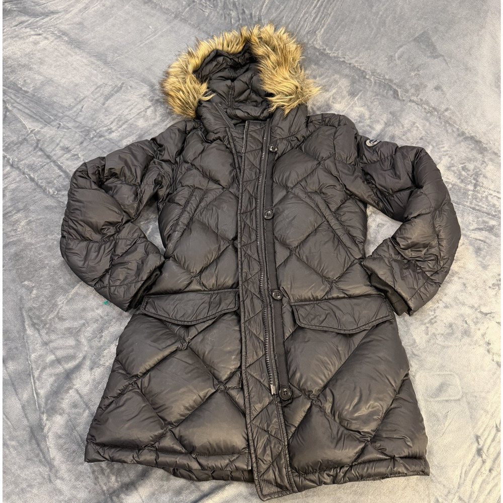 Abercrombie & Fitch Down Filled Parka Coat black Size S Water & Wind- MSRP $220